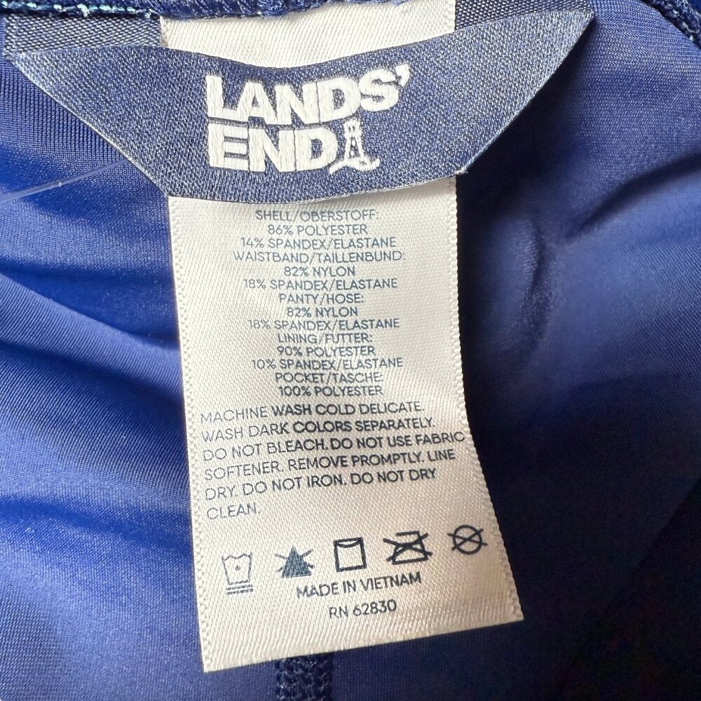 Lands' End Women's 4 Elastic Waist Quick Dry Active Board Skort Swim Skirt Navy/ - Picture 6 of 11